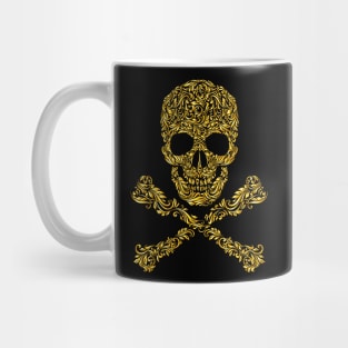 Floral Gold Skull Mug